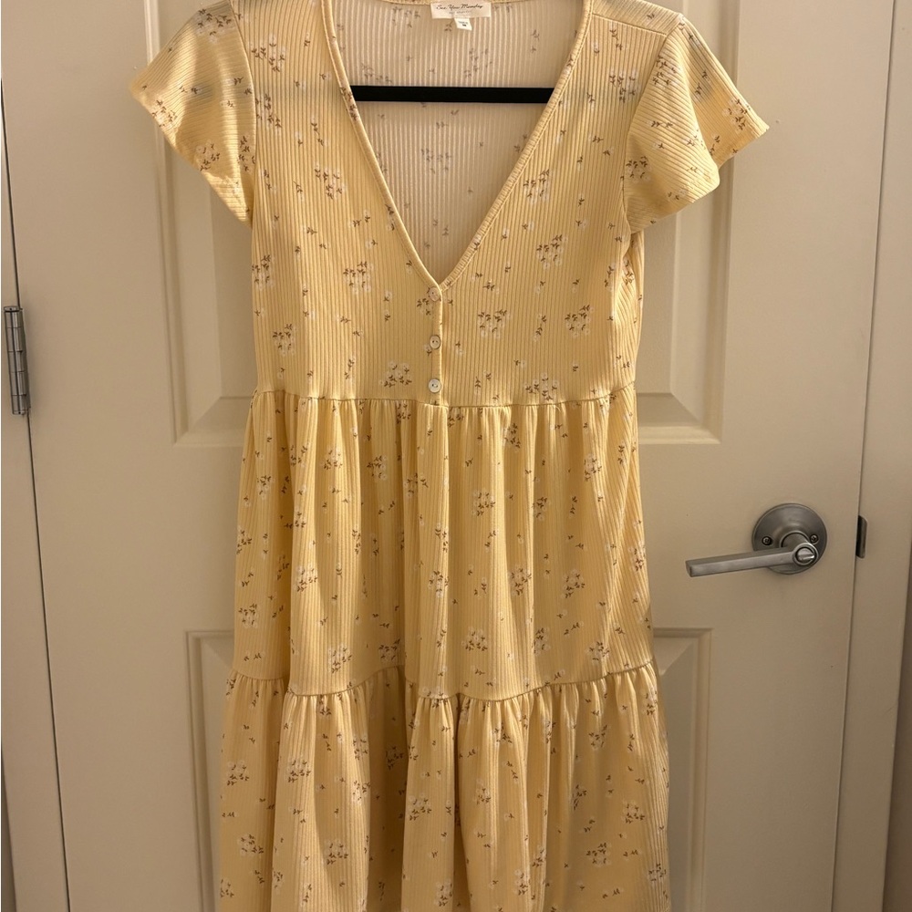 See You Monday Yellow Floral Sundress
